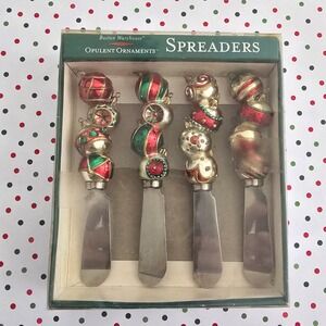 Boston Warehouse Opulent Ornaments Spreaders Set 4 Christmas Holiday Stainless